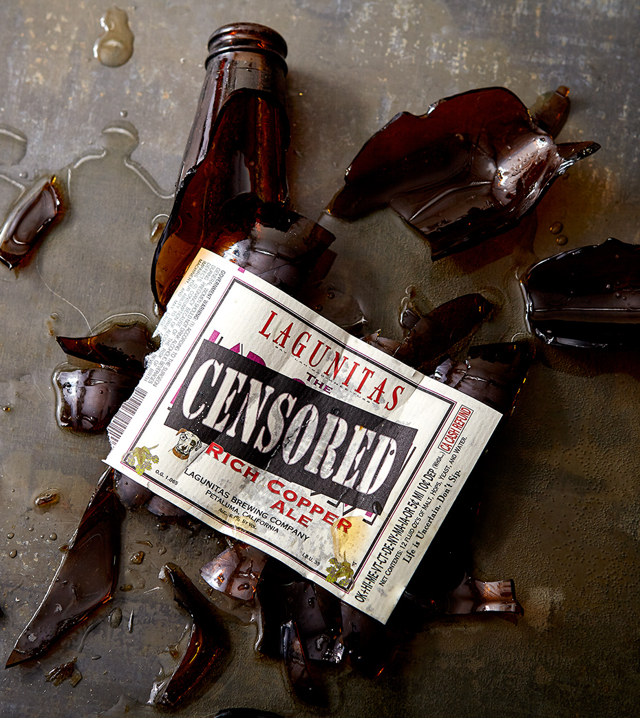 Broken Lagunitas Beer Bottle. Spilled.